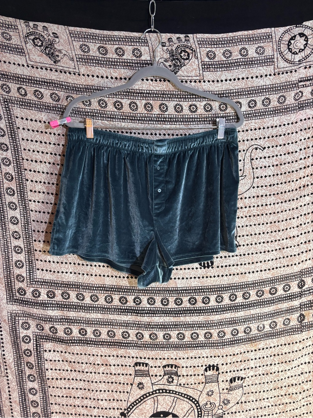 PINK By Victoria’s Secret Teal Velvet Loungewear Sleep Shorts Size XL